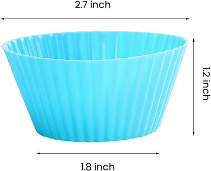 Baking Cups 24 Pack, Multi-color Reusable Silicone Cupcake Liners, Non-stick and Flexible Muffin Pans for Baking, Easy To Clean Cupcake Molds