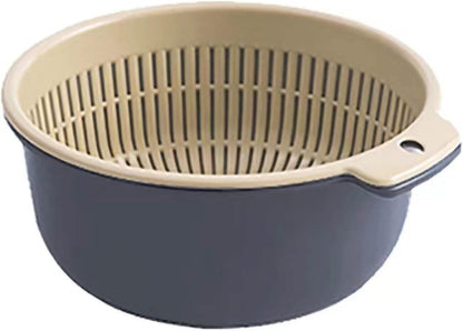 2 in 1 Small Colander Bowl Set, Detachable Strainer and Serving Bowl Kitchen Fruit Vegetable Washing Drainer for Home Meal Prep and Salad Making (7.09x2.56inch)