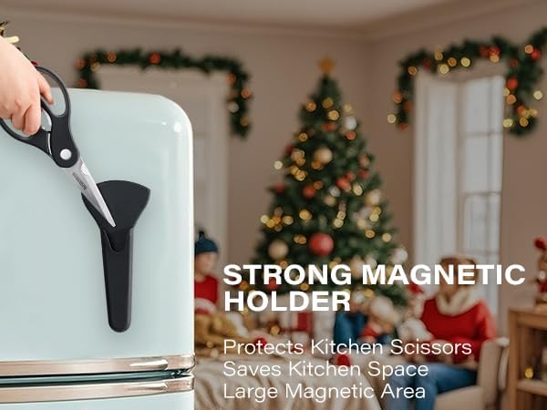 Kitchen Shears with Magnetic Holder Heavy Duty Magnetic Scissors for Fridge