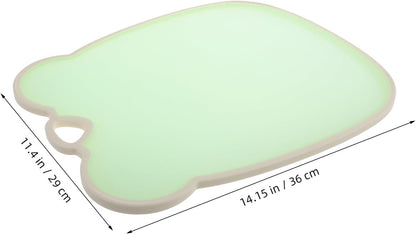 VICASKY Plastic Cutting Board for Kitchen Large Fruit and Vegetable Chopping Board Jelly Green Non-slip Food Prep Mat for Home Use