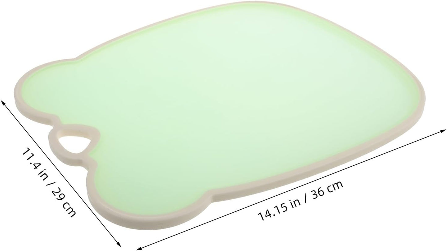 Hemobllo Large Food Prep Cutting Board Fruit Vegetable Chopping Board Non-slip Kitchen Mat Jelly Green for Home Use