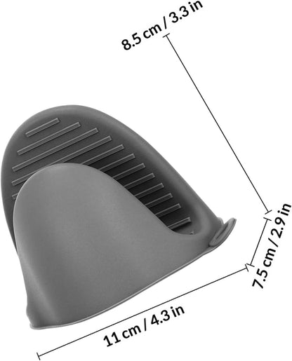 Cabilock Mini Silicone Oven Pinch Mitts Set, 3 Pairs Heat Resistant Cooking Finger Protectors with Bowl Gripper Clips, Pot Handle Mittens for Microwave and Kitchen Use