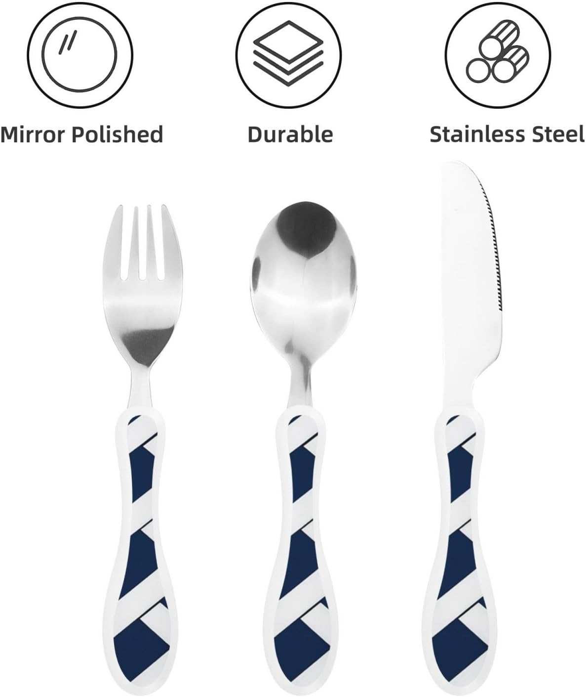 3-Piece Kids Silverware Set With Storage Case, Stainless Steel Reusable Children Safe Knife Spoon Fork Set Blue Active Girl Running Sunset Children Flatware Set For Kids Lunch Box - Colors C