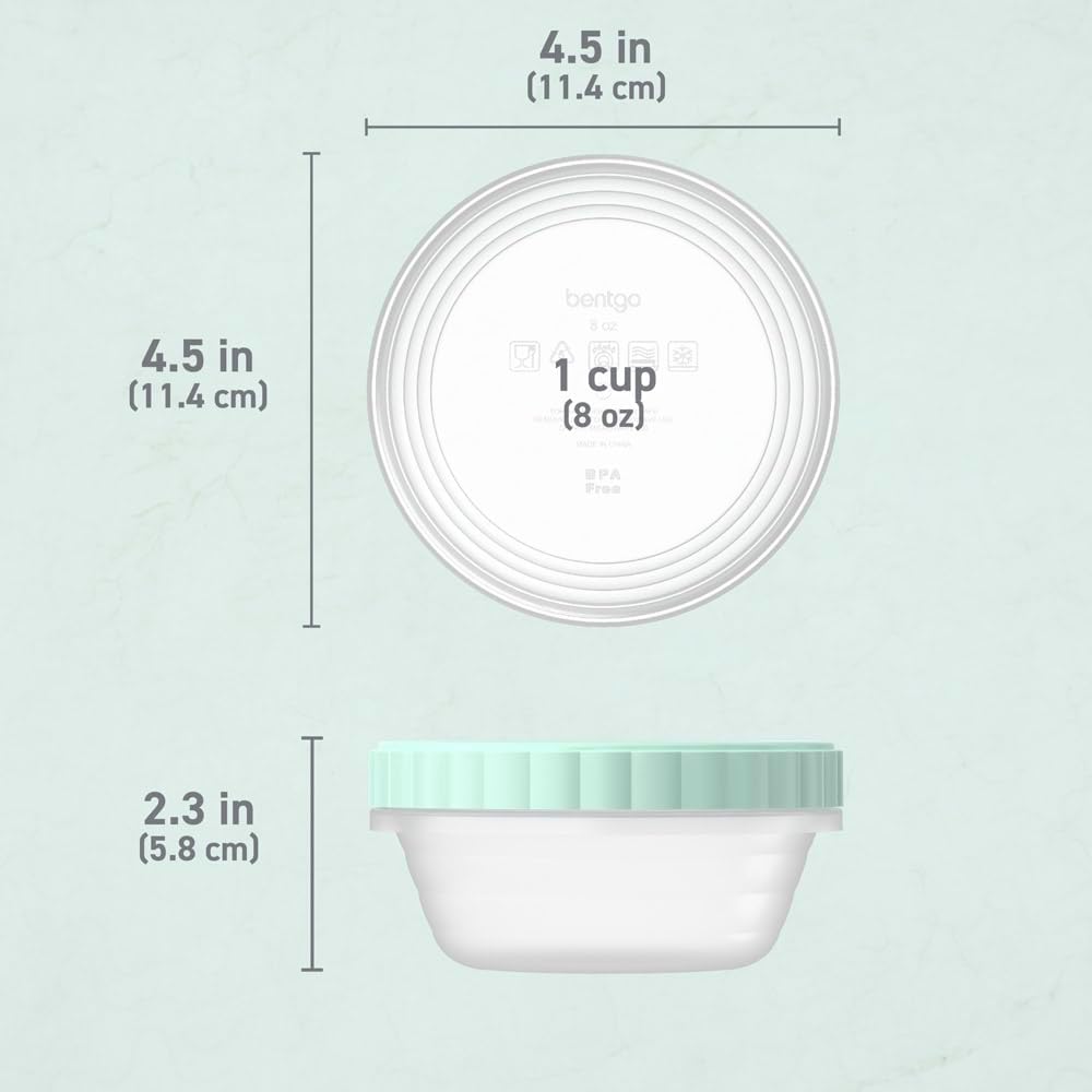 Bentgo Prep - 20 Piece 32 fl oz Leak-Proof Deli Containers with Lids, Food Storage for Meal Prep, Twist-Top, Reusable, PFAS & BPA-Free, Stackable, Microwave, Freezer & Dishwasher Safe (Aqua Splash)