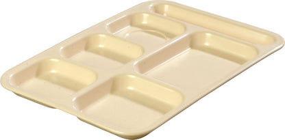 Carlisle FoodService Products Melamine Lunch Tray with 4 Compartments, Right Handed Cafeteria Tray with Divided Compartments for Food, 10" x 9.75", Dark Blue