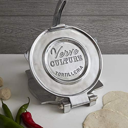 Verve CULTURE Large Tortilla Press, Aluminum Street Taco Press and Quesadilla Maker, Aplastador de Tortillas, Tortilla Maker, 9”