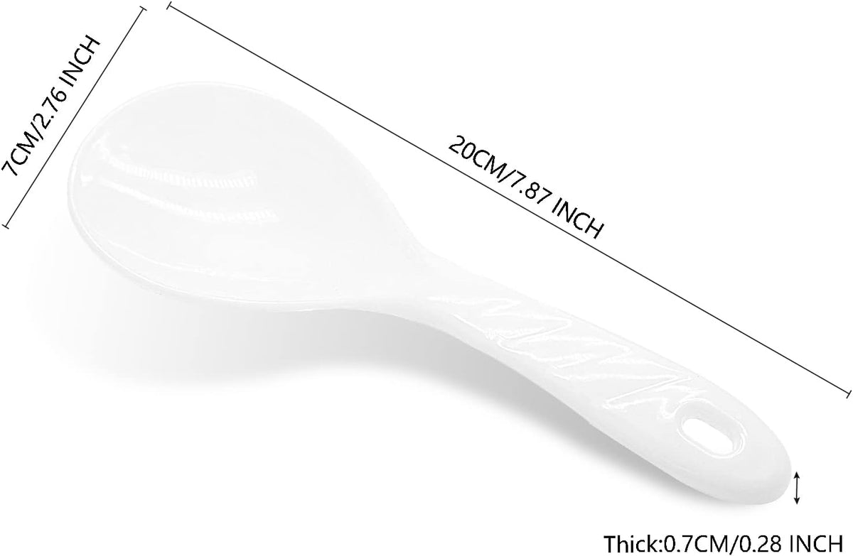 2-Piece Plastic Rice Paddle & Spoon, White E