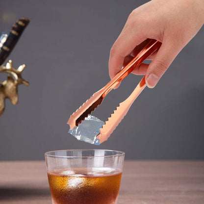 Ice Tongs with Teeth for Secure Grip, 7 Inch Stainless Steel Small Serving Clip, Non-Slip Handle Tool for Ice Cubes, Sugar, Appetizers, Kitchen, Bar, Party, Restaurant Accessories
