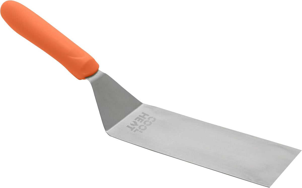 Winco 6" x 3" Orange Cool Touch Handle Griddle Turner/Spatula