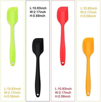Silicone Spatula 4-piece Set, Heat-Resistant Spatulas, Non-stick Rubber Spatulas with Stainless Steel Core