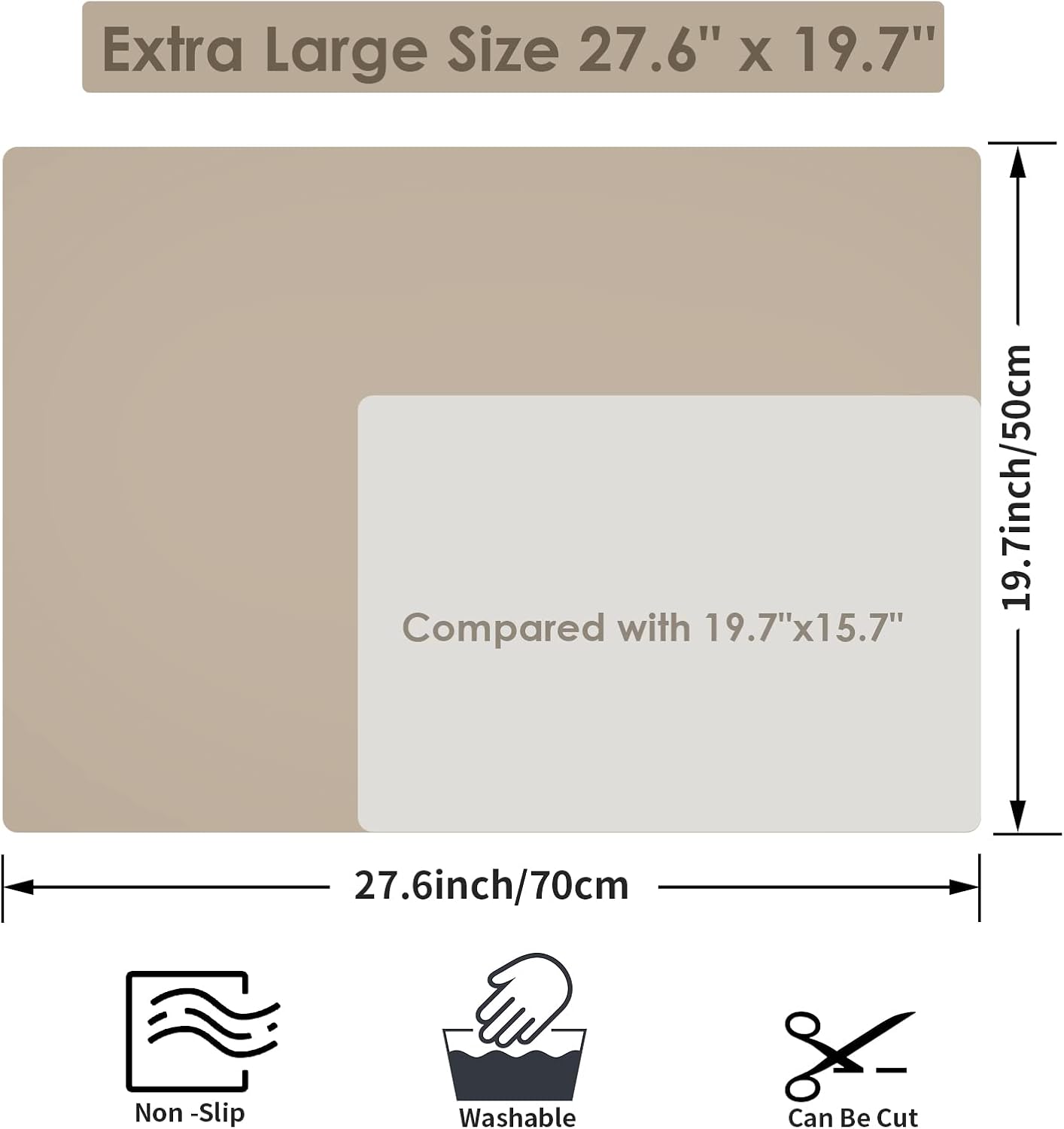 Extra Large Silicone Mats for Kitchen Counter, 27.6'' x 19.7'' Nonskid Silicone Placemats for Kids, Nonstick Purple Silicone Mat for Baking Crafts, Silicone Dab Mat Heat Resistant, 1Pack - Colors A