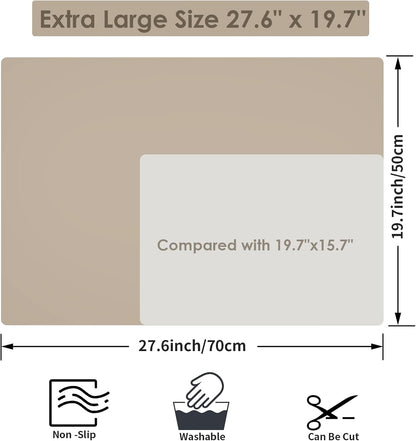 Extra Large Silicone Mats for Kitchen Counter, 27.6'' x 19.7'' Nonskid Silicone Placemats for Kids, Nonstick Purple Silicone Mat for Baking Crafts, Silicone Dab Mat Heat Resistant, 1Pack - Colors A