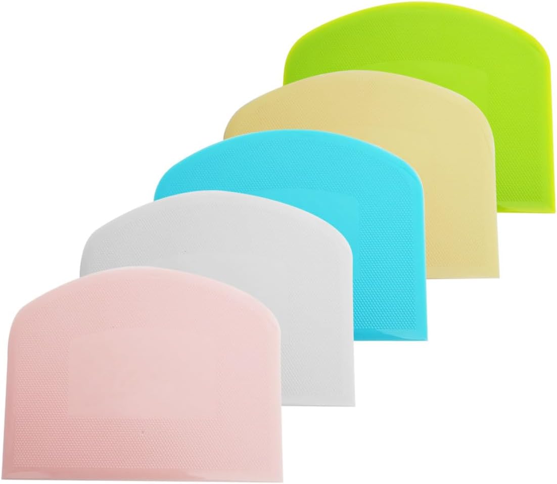 5 Pack Plastic dough scraper, flexible scraper