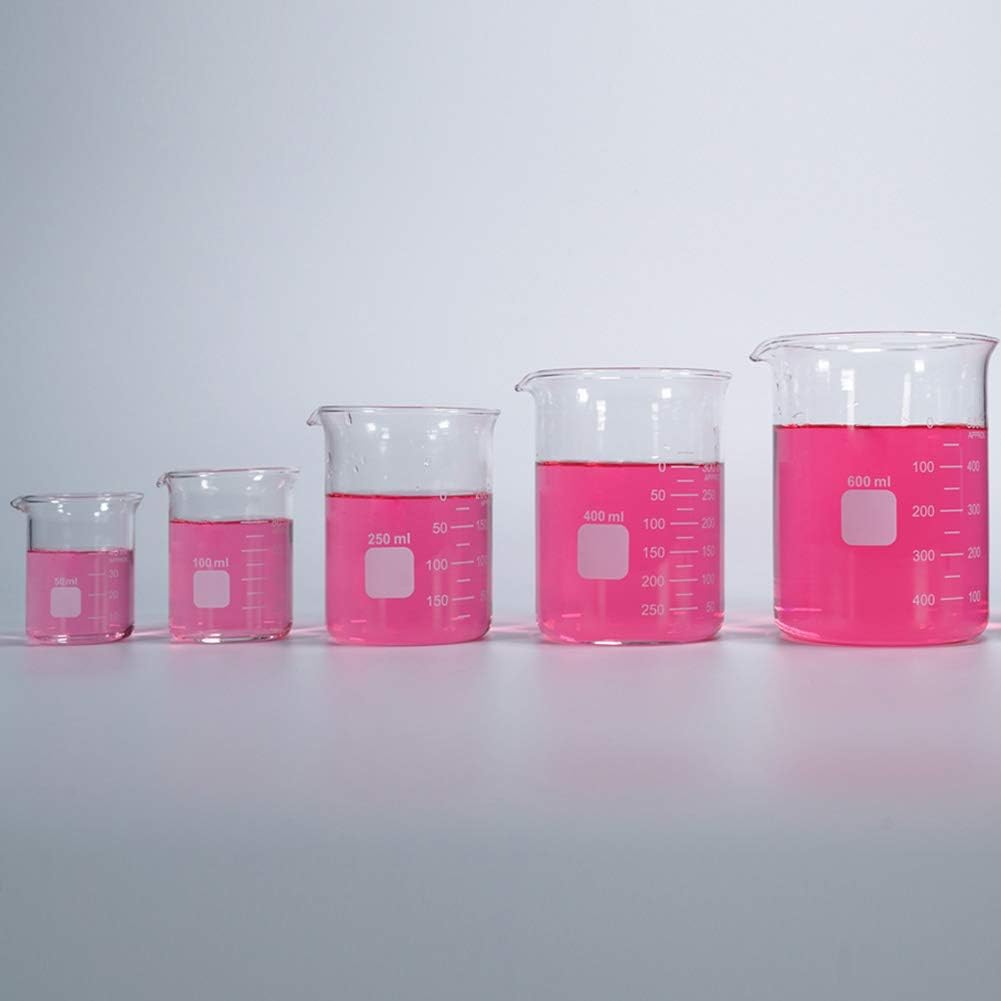 Graduated Glass Measuring Low Form Beaker Set (50ml+100ml+250ml)