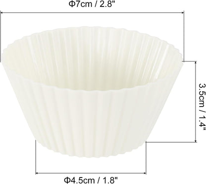 uxcell 18Pcs Silicone Cupcake Liners, Non-Stick Baking Cups, for Cooking Eggs, Baking Muffins and Make a Cake(Pink)