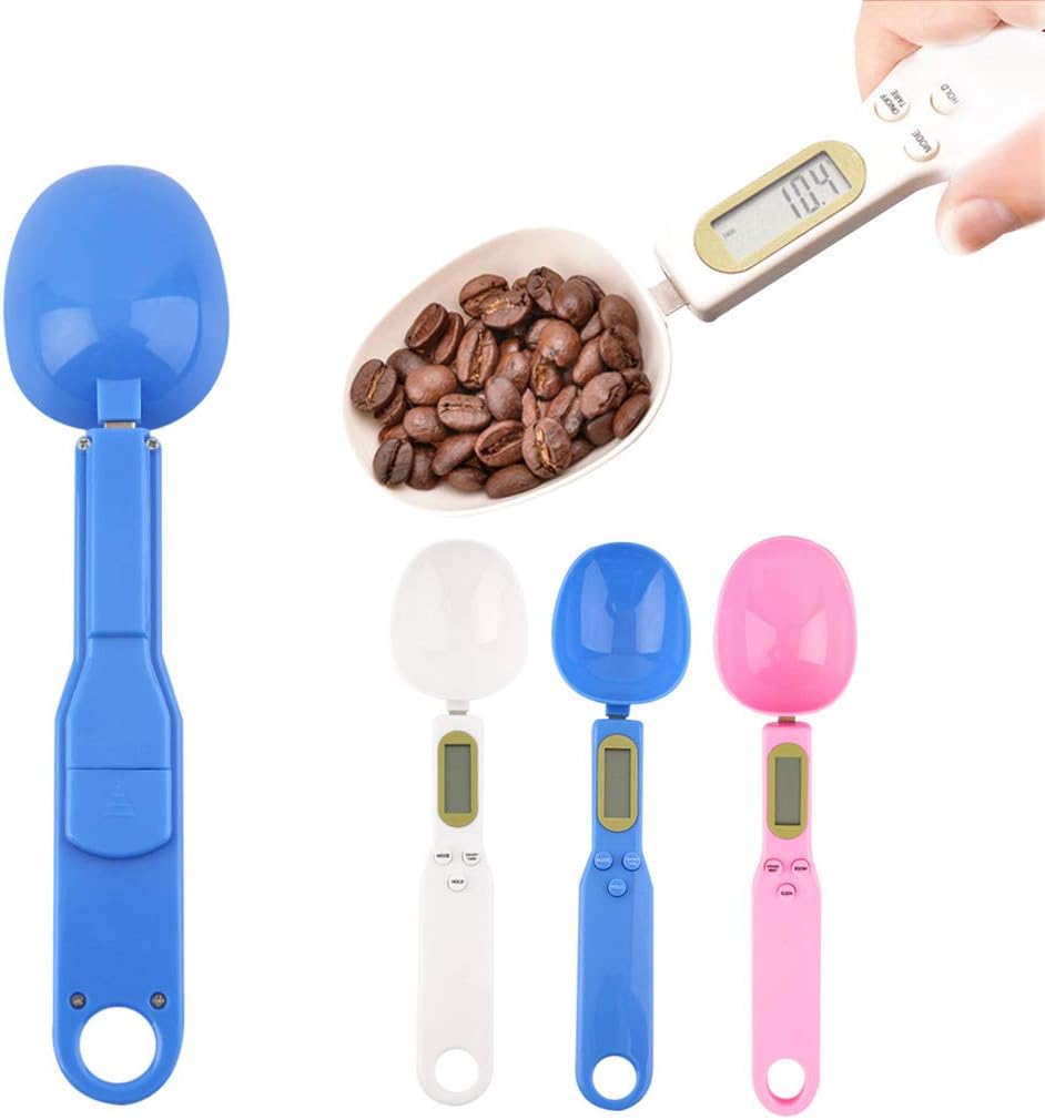 Food Scale Spoon, Digital Kitchen Scale High Precision Small Scale with Tare Function Weighing and Measuring Dry Liquid Ingredient Milk Tea Flour Medicine 1.1lb/500g(0.1g), C52 White