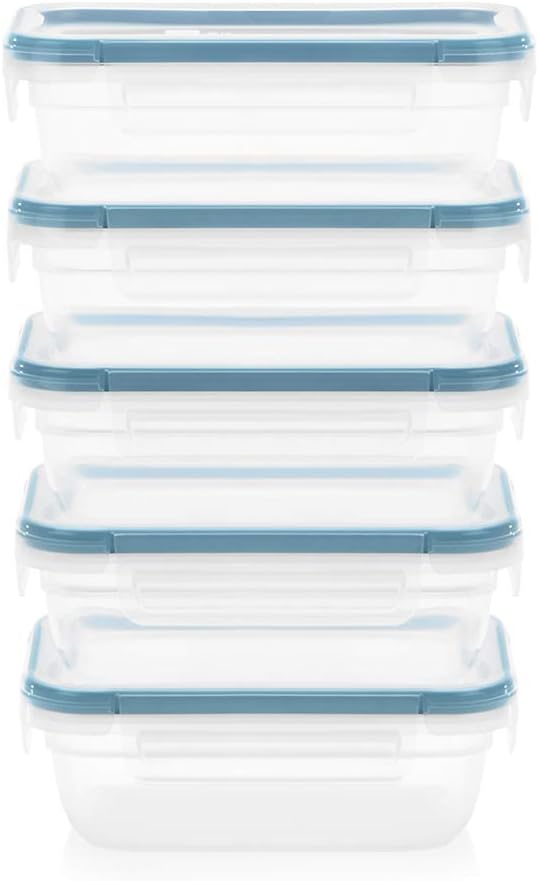 Snapware Plastic Total Solution (21-Pack) Large Food Storage Containers Set, Meal Prep Containers with Plastic BPA-Free Lids & 4 Locking Tabs, Microwave, Dishwasher, and Freezer Safe