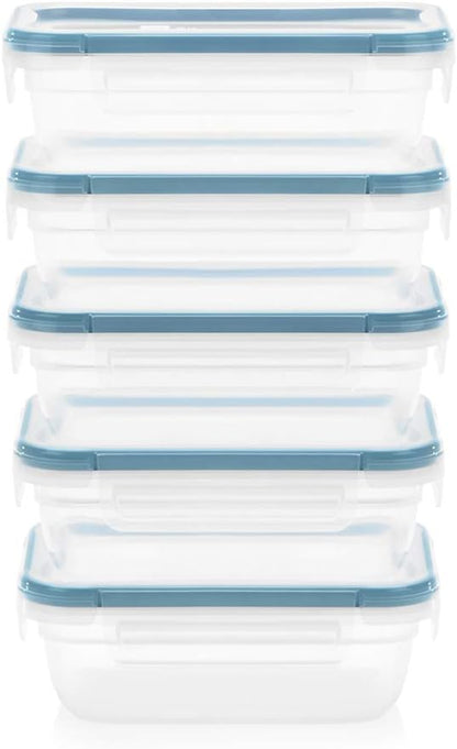 Snapware Plastic Total Solution (21-Pack) Large Food Storage Containers Set, Meal Prep Containers with Plastic BPA-Free Lids & 4 Locking Tabs, Microwave, Dishwasher, and Freezer Safe