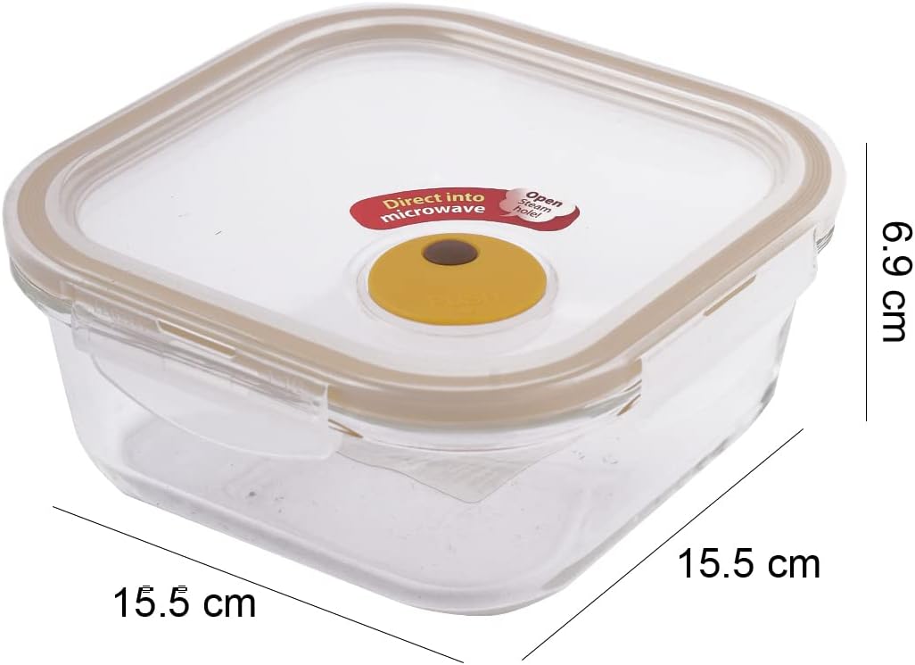 LOCK & LOCK Ovenglass Heat Resistant Glass Round Food Storage Container with Steam Vent, 32.12-oz / 4.02-cup