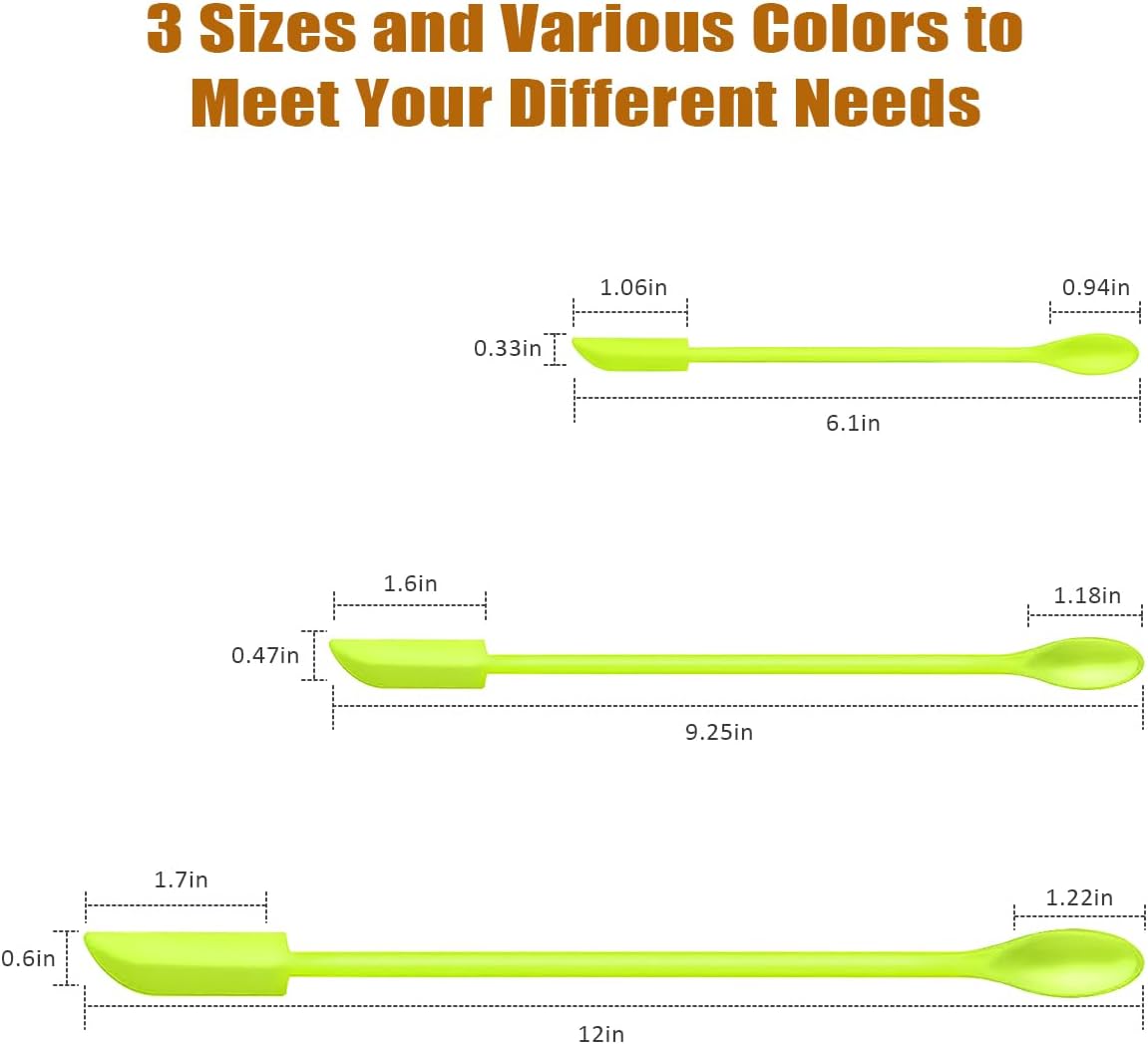 Silicone Spatula Set 6Pcs, Mini Jar Scraper for Makeup & Food