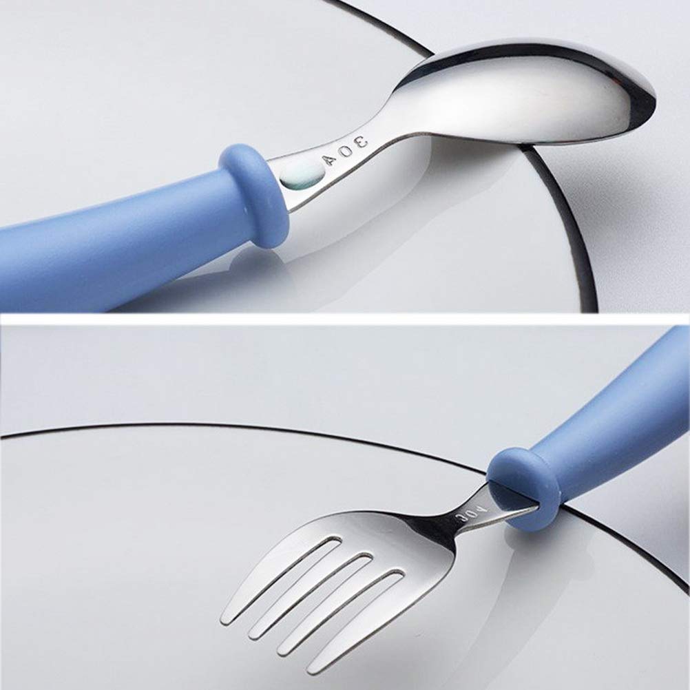 4 Pcs Toddler Utensils, Toddler Forks and Spoons,stainless Steel Baby Utensils Baby Silverware Set with Storage Box for Safe Dining