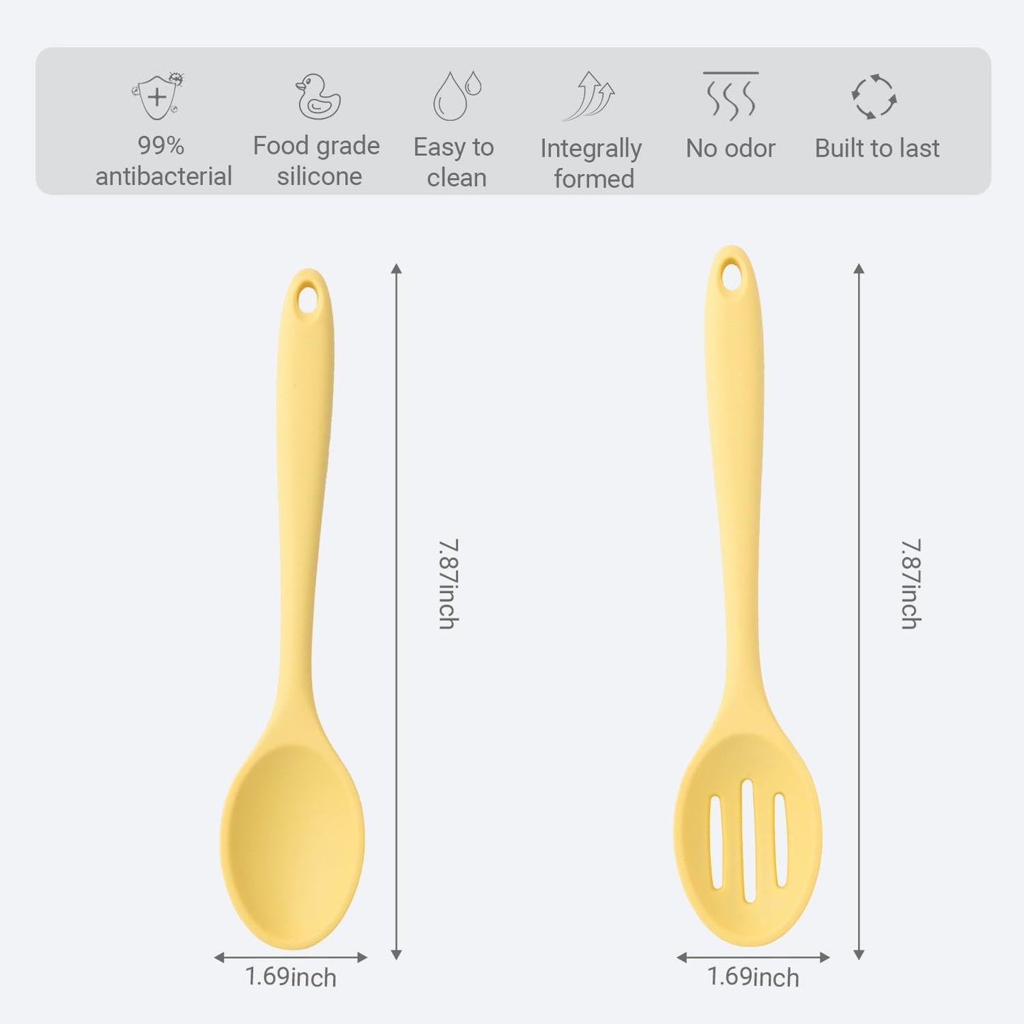 Premium 4-Piece Silicone Cooking Spoon Set - Heat-Resistant, Dishwasher Safe Kitchen Utensils for Baking & Stirring