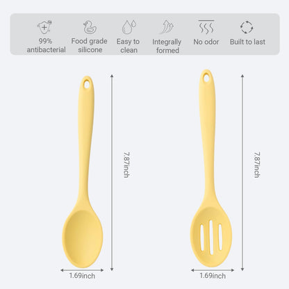 Premium 4-Piece Silicone Cooking Spoon Set - Heat-Resistant, Dishwasher Safe Kitchen Utensils for Baking & Stirring