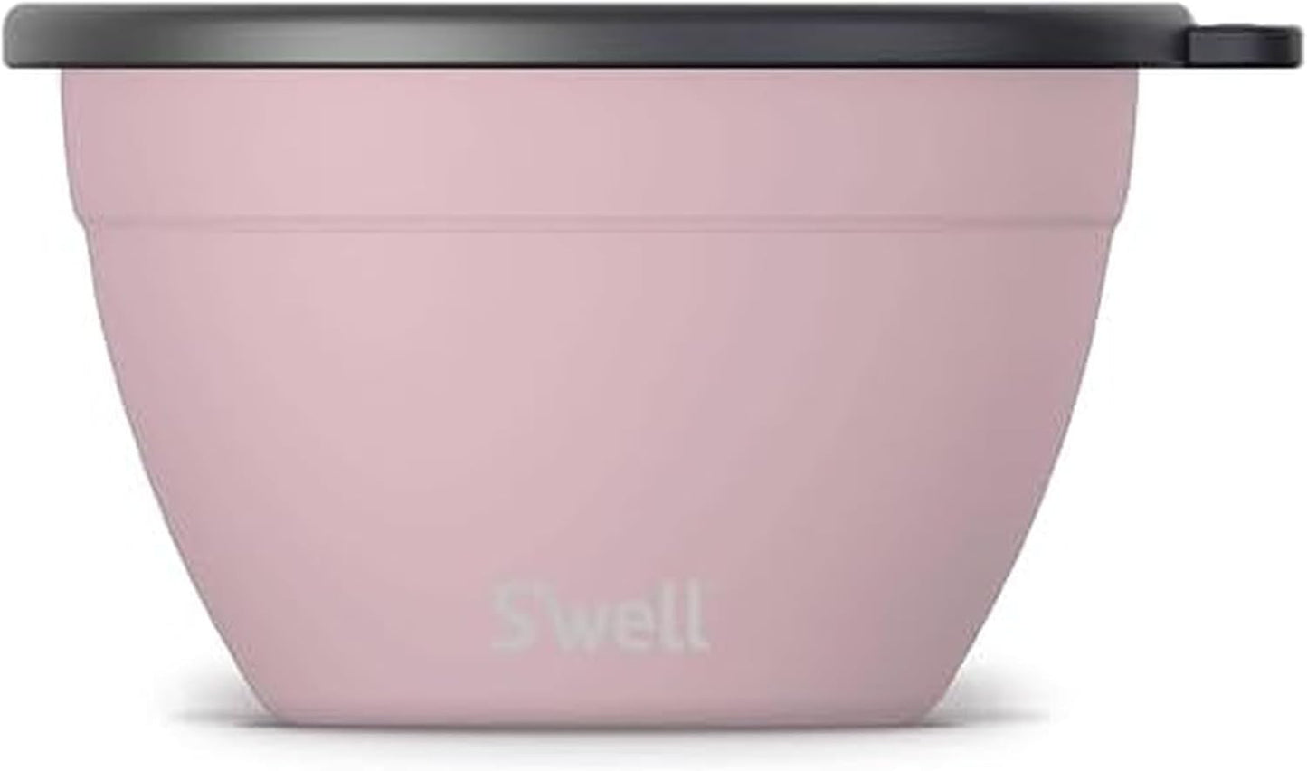 S'well Stainless Steel Salad Bowl Kit 64oz, Peacock Blue, Comes with 2oz Mini Canister and Removable Tray for Organization, Leakproof, Easy to Clean, Dishwasher Safe