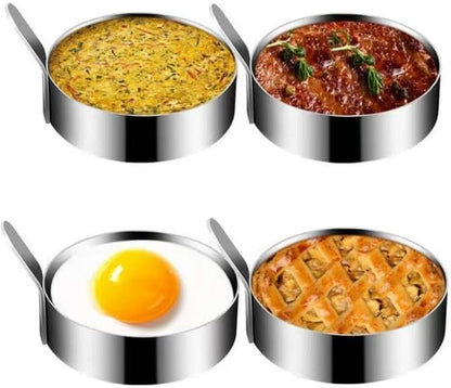 4Pk Stainless Steel Egg Rings, 3.54in Round Breakfast Molds