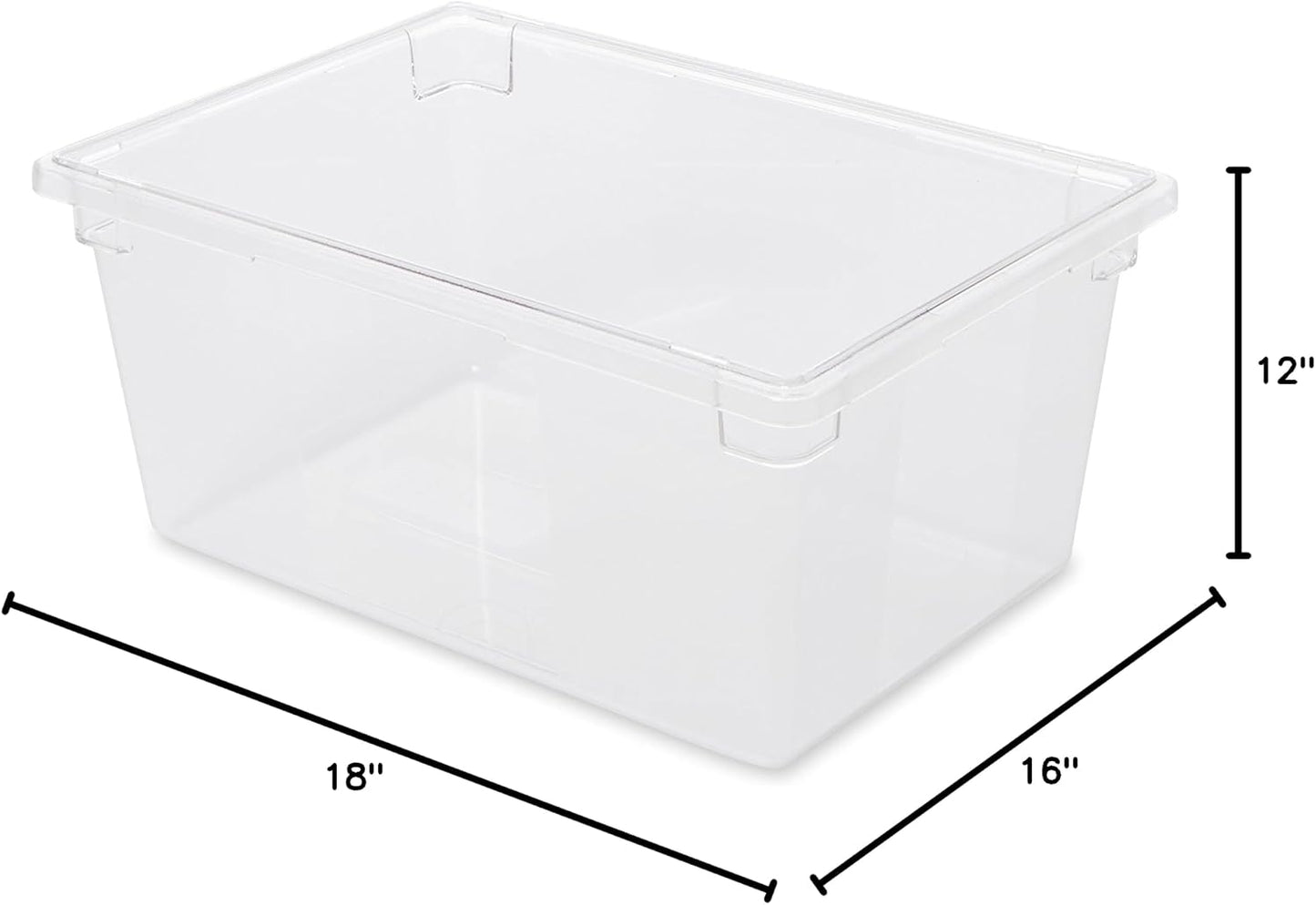 Rubbermaid Commercial Products Polycarbonate Food Storage Box/Tote, 2 Gallon, Clear, for Restaurant/Kitchen/Cafeteria