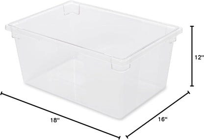 Rubbermaid Commercial Products Polycarbonate Food Storage Box/Tote, 2 Gallon, Clear, for Restaurant/Kitchen/Cafeteria