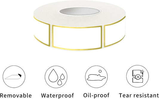 600 Blank Removable Freezer Labels Water Oil Resistant with Perforation Line for Food Containers Jars Pantry Organization (Ink Quick-Dry，1” x 2”)