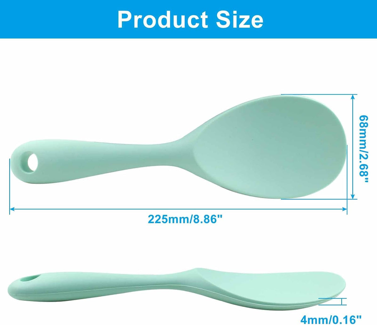 2Pcs Silicone Rice Paddle, Gray