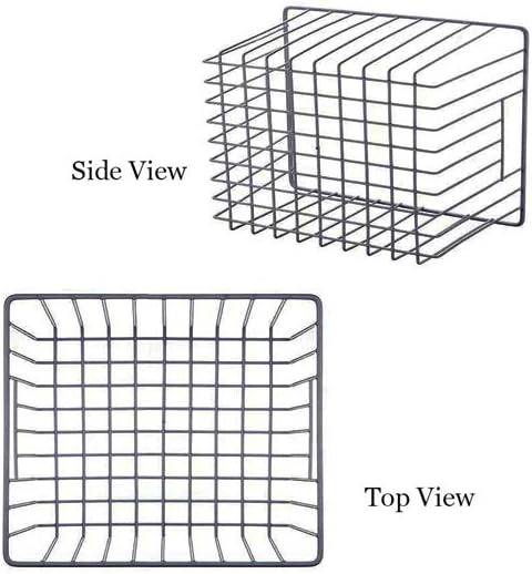 Slideep Wire Baskets Farmhouse Freezer Organizer Storage Bin Basket with Handles, Food Storage for Kitchen Cabinets, Pantry, Closet, Bedroom, Bathroom, Office 3 Pack