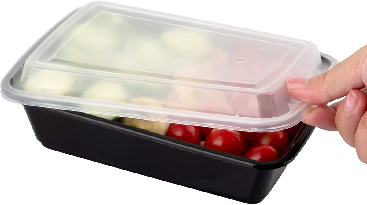 WGCC Meal Prep Containers 32oz 10Pack and Deli Containers with Lids 48 Sets-8oz, 16oz, 32oz, Leakproof, BPA Free/Microwave/Freezer/Dishwasher Safe