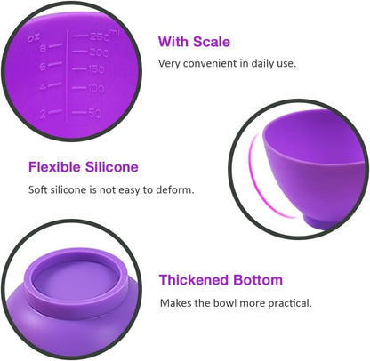 Silicone Mixing Bowl for Melting Chocolate, 6PCS (Green, Grey, White)