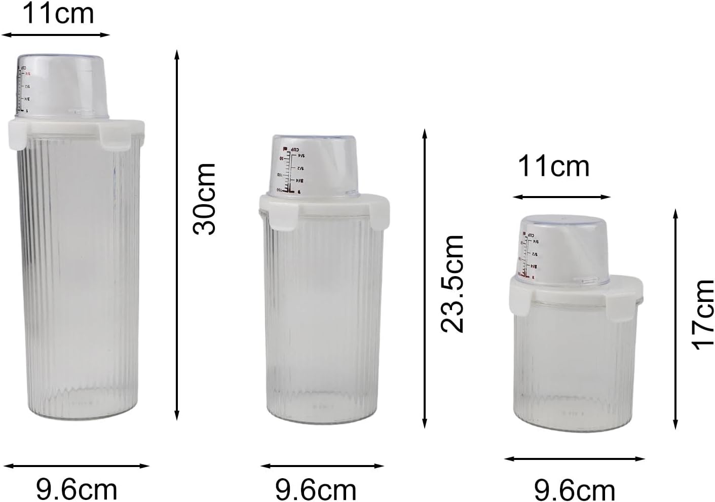 Cereal And Rice Storage Container With Airtight Lid, Pour Spout, And Measuring Cup For Dry Food, Grains Flour Sugar Snacks Pet Food (Small)
