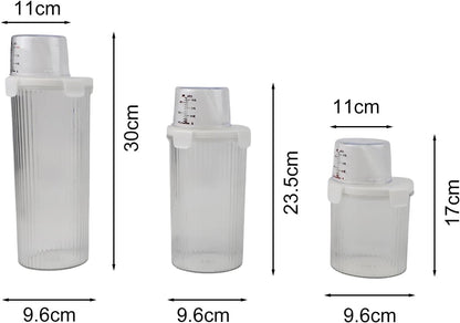 Cereal And Rice Storage Container With Airtight Lid, Pour Spout, And Measuring Cup For Dry Food, Grains Flour Sugar Snacks Pet Food (Small)