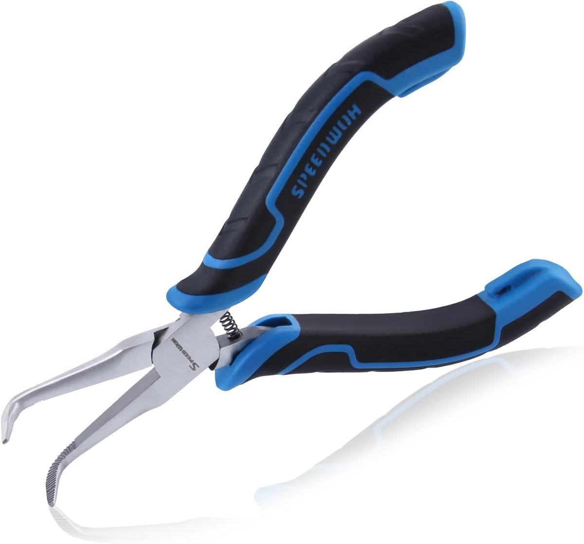 SPEEDWOX Long Reach Bent Needle Nose Pliers With Smooth Jaw Angled Needle Nose Pliers For Jewelry Making Fish Bone Pliers Tweezers Bent Chain Nose Pliers For Wire Bending And Small Object Gripping