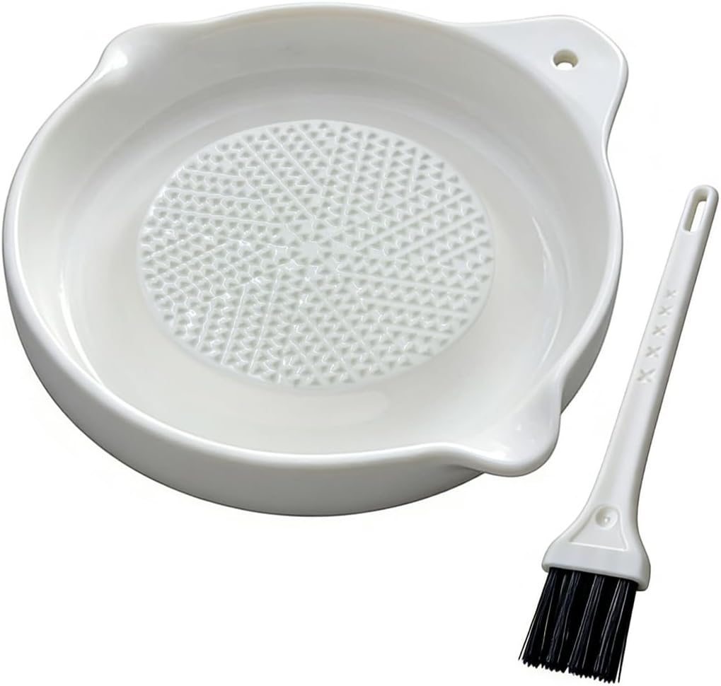 Ceramic Ginger Grater, Manual Kitchen Grinder Tool for Garlic, Fruit & Vegetable, Multipurpose Ginger Paste & Juice Maker, Easy-Clean Ginger Puree Grater for Kitchen