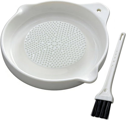 Ceramic Ginger Grater, Manual Kitchen Grinder Tool for Garlic, Fruit & Vegetable, Multipurpose Ginger Paste & Juice Maker, Easy-Clean Ginger Puree Grater for Kitchen