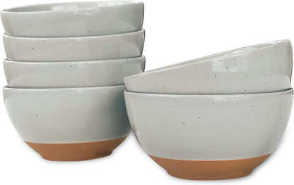 Mora Ceramic Artisan Matte Small Dessert Bowls - 16oz, Set of 6 - Microwave, Oven and Dishwasher Safe, For Rice, Ice Cream, Soup, Snacks, Cereal, Chili, Side Dishes etc - Microwavable Kitchen Bowl