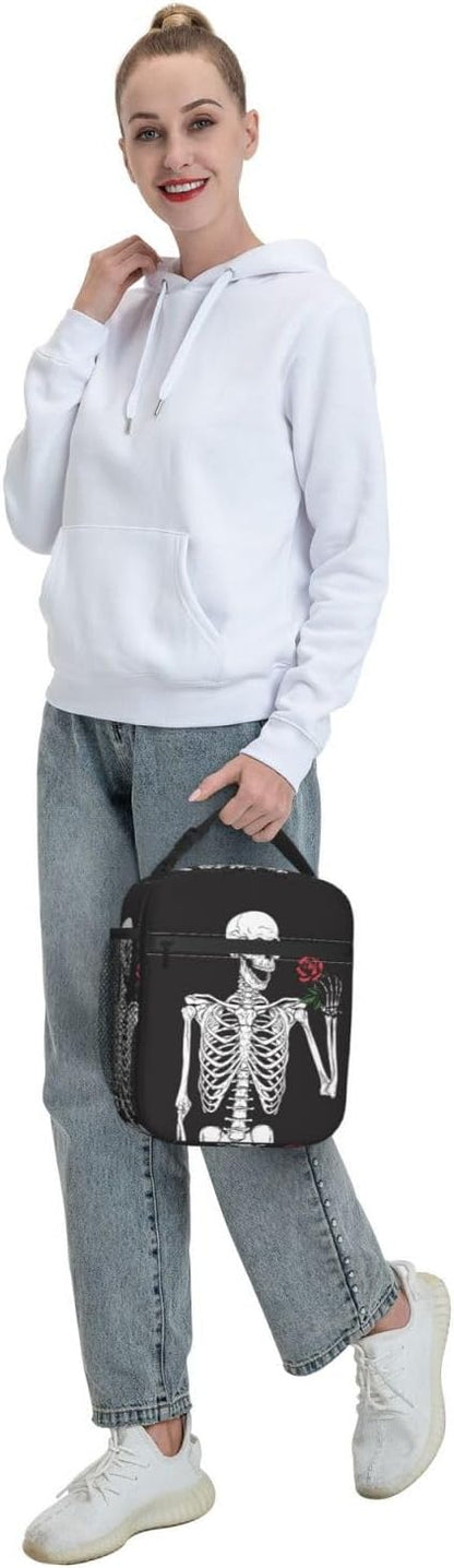 Black Cat Reusable Lunch Box Food Bag Insulated Lunch Bag for Teenage Boys Girls School Beach