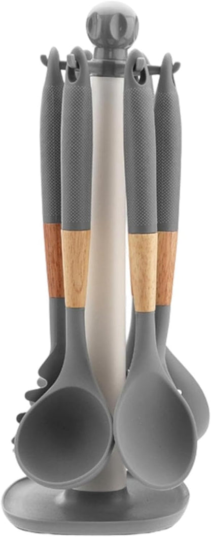 Cooking Utensils Set, With Holder, 1set, Silicone Kitchen Utensils Set, Silicone Spatulas, Food Grade Non Stick Coating Design, For Home Restaurant Camping