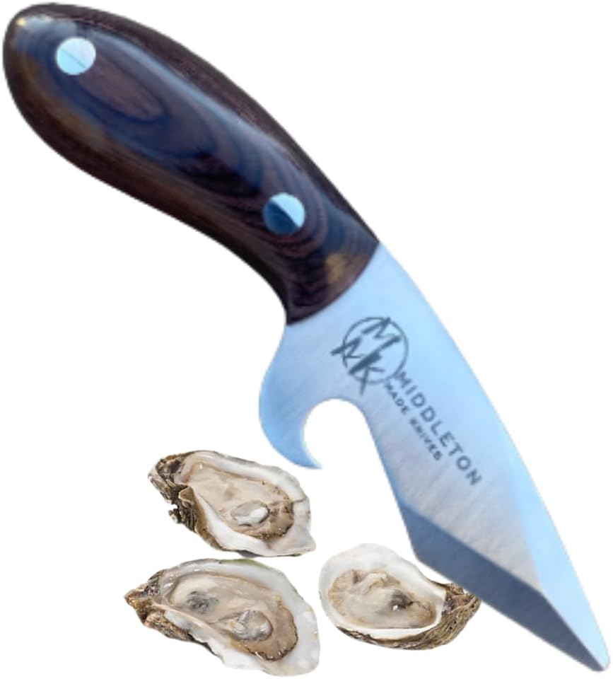 Middleton Made Knives Brew Shucker Oyster Knife with Bottle Opener, Walnut