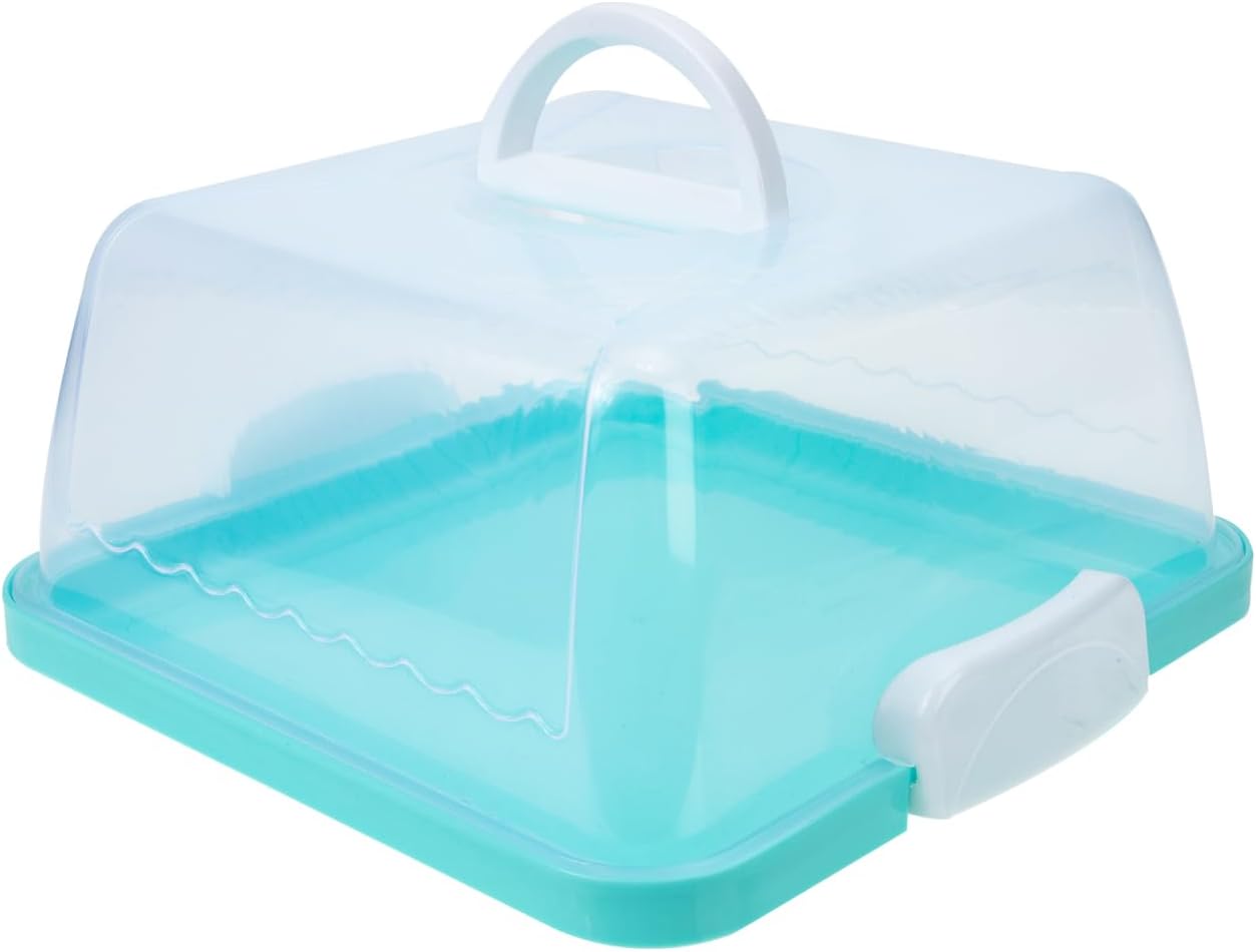 Cake Carrier with Lid and Handle Cake Stand Cupcakes Transport Storage Containers Holder Two Sided Base for Pies Cookies Muffin Pizza Nuts Fruit Dessert Christmas Presents Plastic Cover