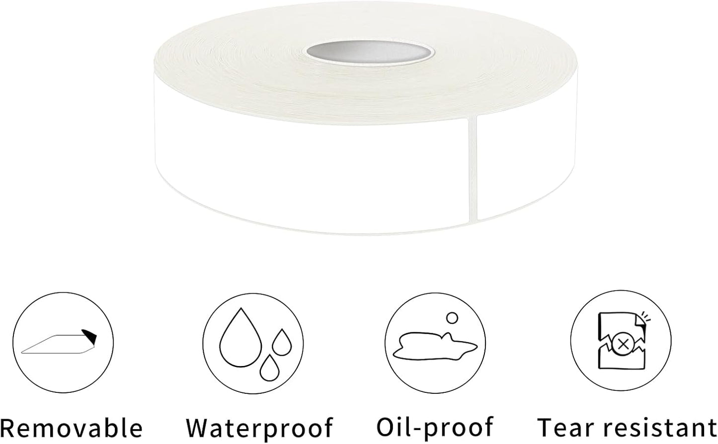 600 Blank Removable Freezer Labels Water Oil Resistant with Perforation Line for Food Containers Jars Pantry Organization (Ink Quick-Dry，1” x 2”)