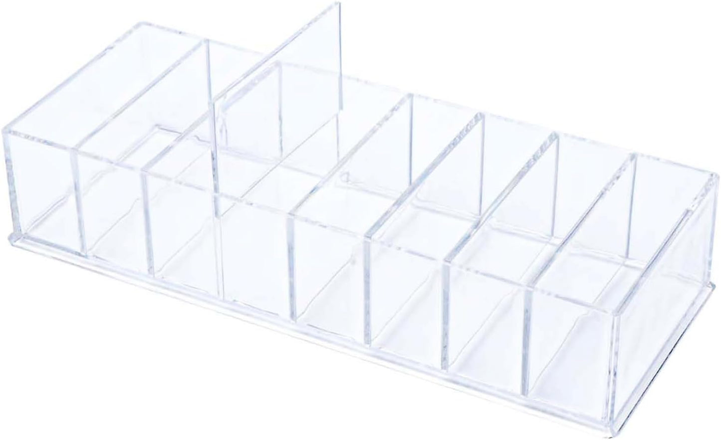 NatSumeBasics Clear Acrylic Drawer Organizer with 6 Compartments, 3.3" Width Desk Storage for Office Accessories, Not for Credit & Business Cards