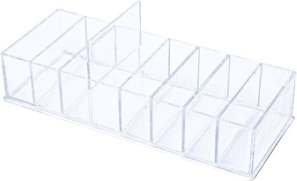 NatSumeBasics Clear Acrylic Drawer Organizer with 6 Compartments, 3.3" Width Desk Storage for Office Accessories, Not for Credit & Business Cards