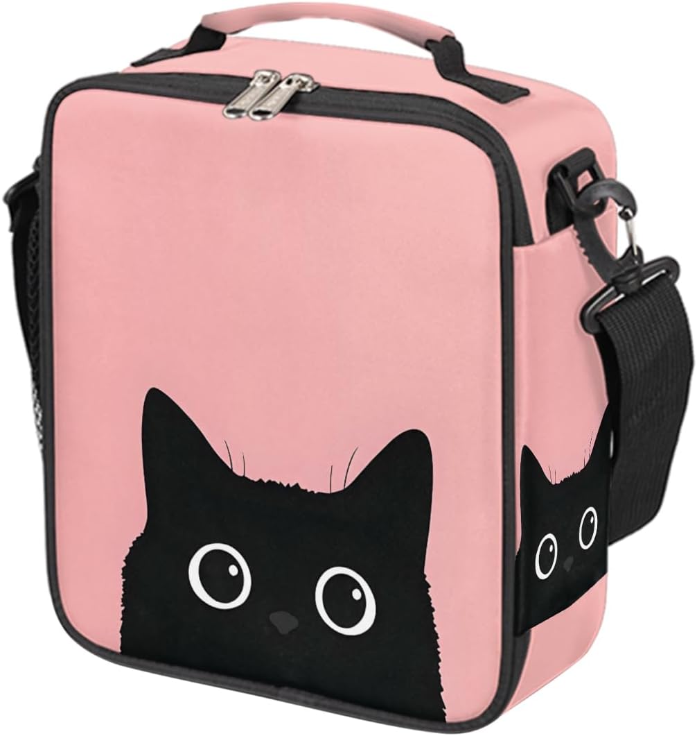 cfpolar Skull Skateboard Lunch Box for Boys Girls, Insulated Lunch Bags for Kids Reusable Mini Cooler Lunch Tote Lunchbox Thermal Meal Tote Kit with Shoulder Strap for Work School Picnic